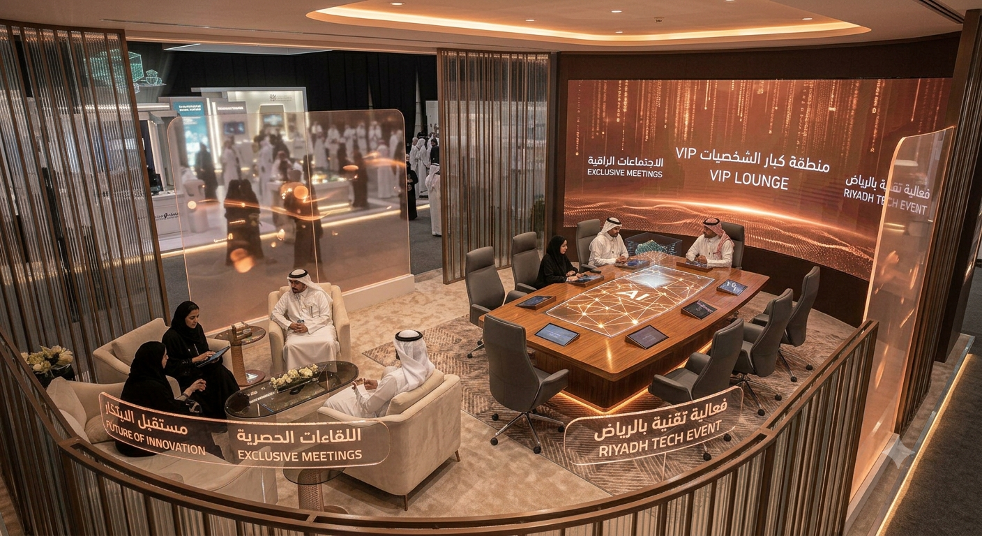 منطقة اجتماعات VIP للشركات في معرض تقني